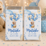 Čokoládky na krstiny macko balóniky